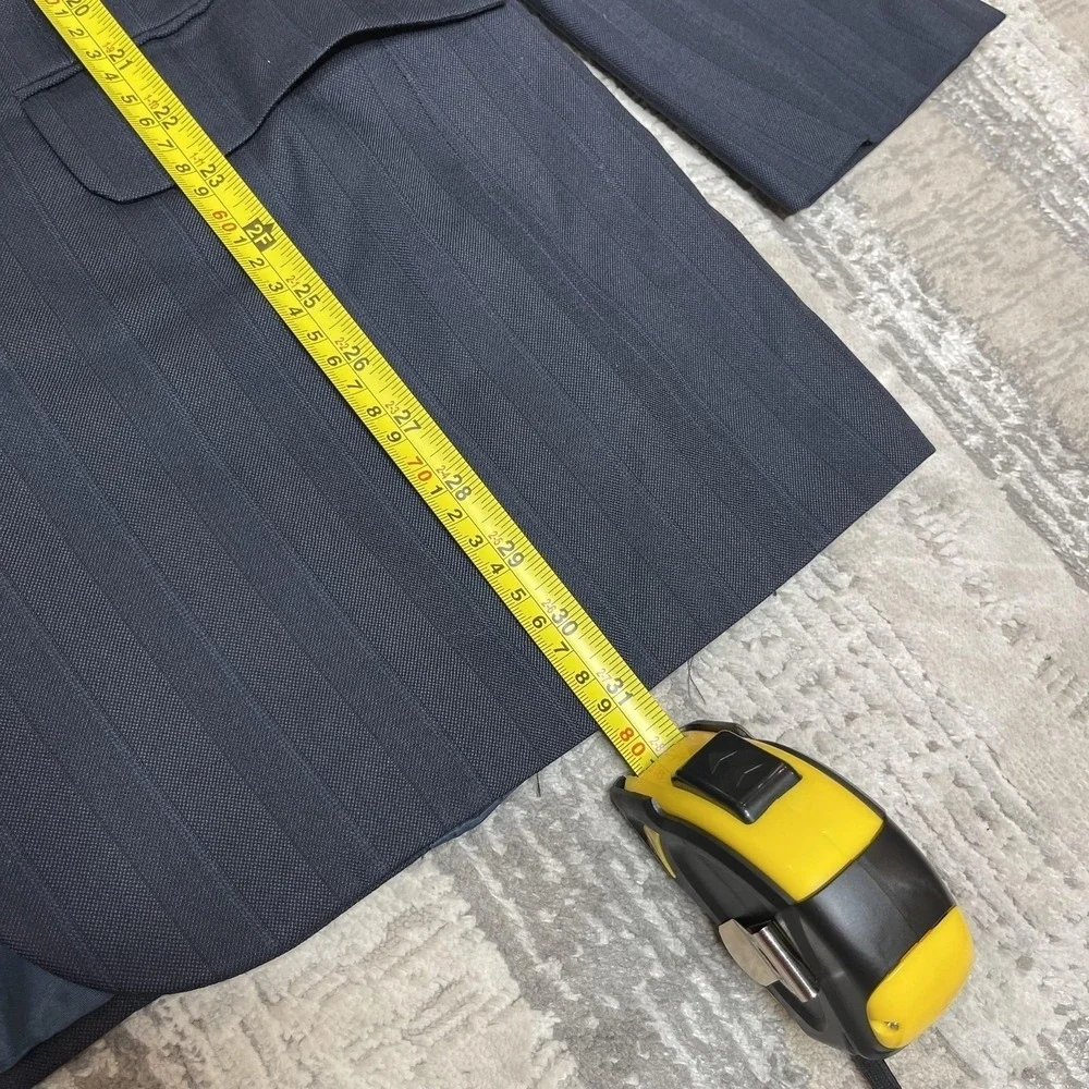 H Freeman‎ & Son Mens Wool Pinstripe Blazer Charcoal 3-Button Sport Coat USA 44R